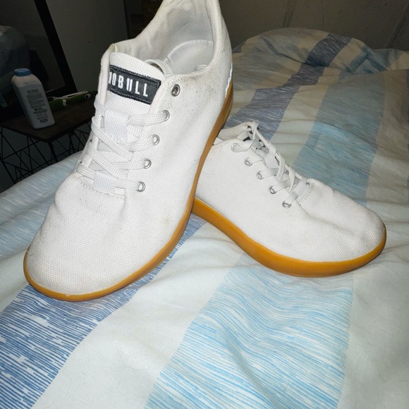 White canvas Nobull trainers - Picture 2 of 3